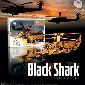 پازل سه بعدی چوبی 76 تکه مدل هلیکوپتر پرشنگ Pershang Wooden Black Shark 3D Puzzle_اسباب بازی
