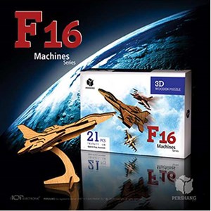 پازل سه بعدی چوبی 21 تکه Pershang Wooden F16 3D Puzzle_اسباب بازی  