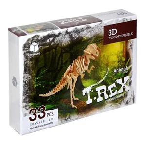 پازل سه بعدی چوبی 33 تکه Pershang Wooden T.Rex 3D Puzzle_اسباب بازی 