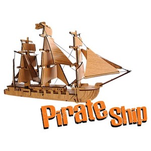 پازل سه بعدی چوبی 76 تکه Pershang Wooden Pirate Ship 3D Puzzle_اسباب بازی 