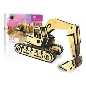 پازل سه بعدی چوبی 134 تکه Pershang Wooden Excavator 3D Puzzle_اسباب بازی 