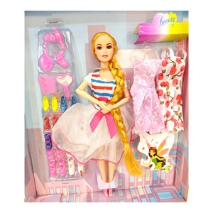 عروسک دخترانه باربی مفصلی همراه با وسایل BARBIE_اسباب بازی