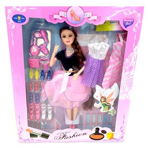 عروسک دخترانه باربی مفصلی به همراه وسایل BARBIE_اسباب بازی