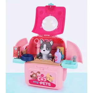 کوله پشتی ست نگهداری سگ خانگی رنگ صورتی_اسباب بازی