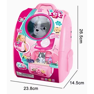 کوله پشتی ست نگهداری سگ خانگی رنگ صورتی_اسباب بازی