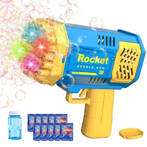تفنگ اسباب بازی حباب ساز چراغ دار رنگ آبی مدل Mini Bubble Gun Rocket_اسباب بازی