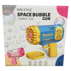 تفنگ اسباب بازی حباب ساز چراغ دار رنگ آبی مدل Mini Bubble Gun Rocket_اسباب بازی