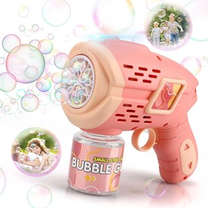 تفنگ اسباب بازی حباب ساز چراغ دار رنگ صورتی مدل Geometric Bubble Gun_اسباب بازی