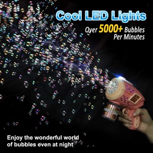 تفنگ اسباب بازی حباب ساز چراغ دار رنگ صورتی مدل Geometric Bubble Gun_اسباب بازی