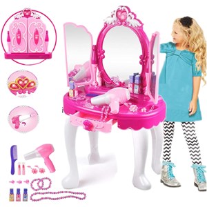 ست اسباب بازی میز آرایش صندلی دار موزیکال همراه با ریموت عصای جادویی مدل 00818_اسباب بازی