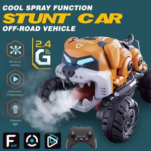 ماشین کنترلی شارژی دودزا طرح سگ بولداگ Bulldog Stunt Spray RC Car_اسباب بازی