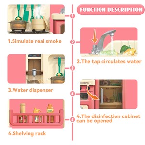 ست اسباب بازی آشپزخانه سایز بزرگ موزیکال و چراغدار 57 قطعه_اسباب بازی