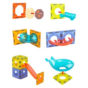 اسباب بازی ساختنی تایل مگنتی 75 قطعه چراغدار مدل Light Magnetic Blocks_اسباب بازی