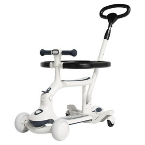 اسکوتر فلزی 3 کاره صندلی دار تاشو با چرخ های چراغدار و موزیکال_اسباب بازی