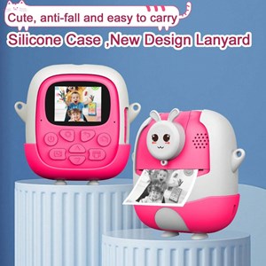 دوربین عکاسی و فیلمبرداری دیجیتال کودک با چاپ فوری حرارتی و رم 32 گیگ صورتی_اسباب بازی