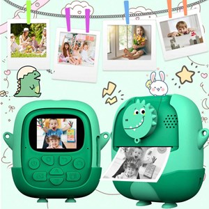 دوربین عکاسی و فیلمبرداری دیجیتال کودک با چاپ فوری حرارتی و رم 32 گیگ سبز_اسباب بازی