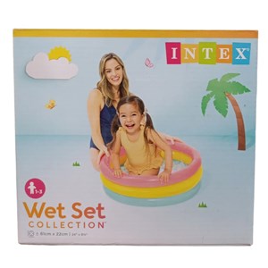 استخر بادی قطر 61 سانتیمتری کف بادی سفید اینتکس با رنگ ها پاستیلی_اسباب بازی