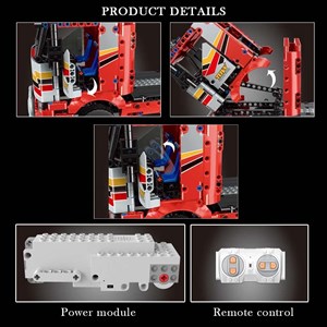 لگو تکنیک کامیون حمل‌ و نقل کنترلی 577 قطعه مدل MOULD KING 15003 RC Transport Truck Remote Contro_اسباب بازی
