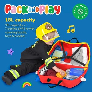 چمدان سواری کودک با ظرفیت 18 لیتر طرح ماشین آتش نشانی مدل 00254 Trunki 18L_اسباب بازی