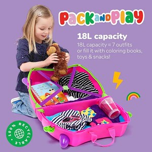 چمدان سواری کودک با ظرفیت 18 لیتر طرح صورتی مدل 0061 Trunki 18L_اسباب بازی