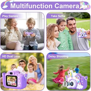 دوربین عکاسی و فیلمبرداری کودک طرح یونیکورن بنفش مدل XL_960_اسباب بازی