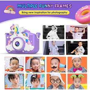 دوربین عکاسی و فیلمبرداری کودک طرح یونیکورن بنفش مدل XL_960_اسباب بازی