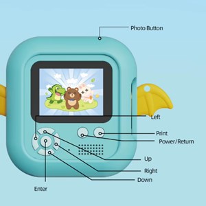 دوربین عکاسی و فیلمبرداری دیجیتال کودک با چاپ فوری حرارتی طرح دایناسور مدل M9_اسباب بازی