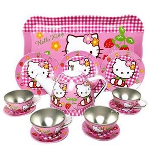اسباب بازی ست چای خوری فلزی 4 نفره هلو کیتی Tea Set Toys Hello Kitty girls_اسباب بازی