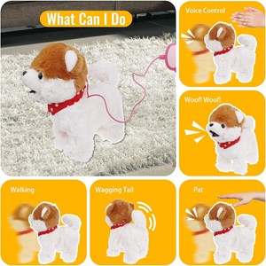 عروسک رباتیک هاپو پشمالو سخنگو و موزیکال با دسته ی کنترلی مدل Electric Singing Dog Toys 968_اسباب بازی