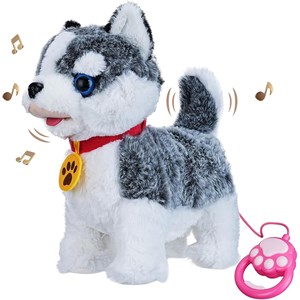 عروسک رباتیک هاپو پشمالو سخنگو و موزیکال با دسته ی کنترلی طوسی مدل Electric Singing Dog Toys 968_اسباب بازی