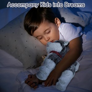 عروسک رباتیک هاپو پشمالو سخنگو و موزیکال با دسته ی کنترلی طوسی مدل Electric Singing Dog Toys 968_اسباب بازی