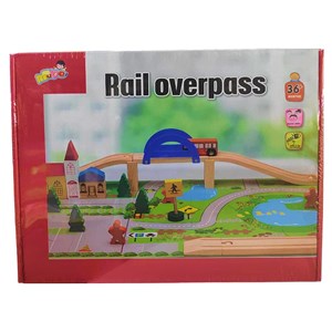 پازل شهر کوچک چوبی همراه با قطار و ریل، 40 قطعه مدل 861 Rail Overpass Wooden_اسباب بازی