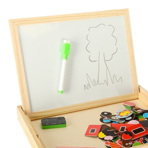 تخته سه کاره آهنربایی، وایت برد و تخته سیاه به همراه ماژیک و گچ رنگی طرح مزرعه شادی_اسباب بازی