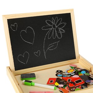 تخته سه کاره آهنربایی، وایت برد و تخته سیاه به همراه ماژیک و گچ رنگی طرح مزرعه شادی_اسباب بازی