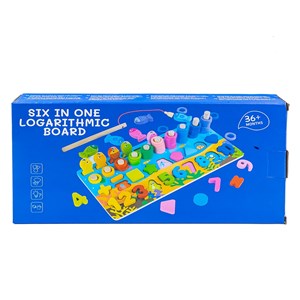 تخته آموزشی مونته سوری لگاریتمی چوبی به همراه ماهیگیری مدل 6 در 1_اسباب بازی