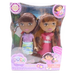 عروسک دخترانه دورا مجموعه دو عددی Dora doll