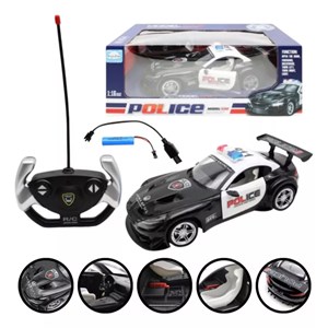 ماشین کنترلی شارژی پلیس با درب های بازشو مقیاس 1:16مدل Carrinho Policia Controle Remot 308_اسباب بازی