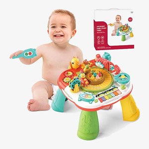اسباب بازی میز موزیکال 7 کاره کودک با بازی ماهیگیری و صداهای حیوانات مدل Baby Activity Table Toys 618_اسباب بازی