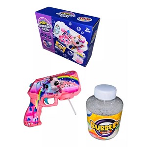 تفنگ اسباب بازی حباب ساز چراغ دار طرح یونیکورن مدل Unicorn Bubble Gun_اسباب بازی