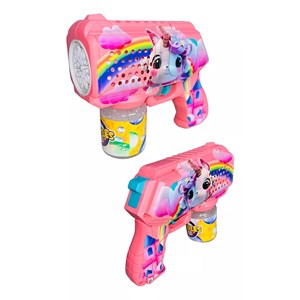 تفنگ اسباب بازی حباب ساز چراغ دار طرح یونیکورن مدل Unicorn Bubble Gun_اسباب بازی