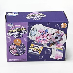 تفنگ اسباب بازی حباب ساز چراغ دار طرح یونیکورن مدل Unicorn Bubble Gun_اسباب بازی