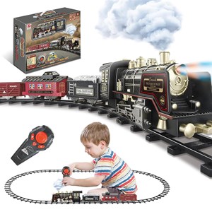 قطار اسباب بازی کنترلی شارژی موزیکال دودزا به همراه ریل_اسباب بازی