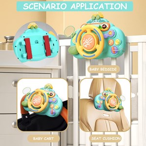 اسباب‌ بازی فرمان ماشین موزیکال رنگ آبی مدل Music Steering Wheel Toy 201_اسباب بازی