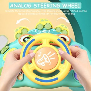 اسباب‌ بازی فرمان ماشین موزیکال رنگ آبی مدل Music Steering Wheel Toy 201_اسباب بازی
