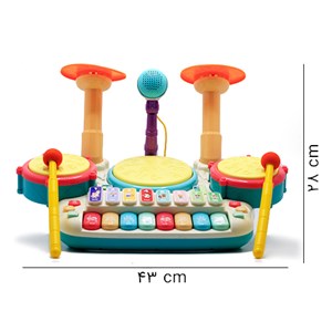 اسباب بازی درام و پیانو با میکروفن مدل Drum and Piano Toy