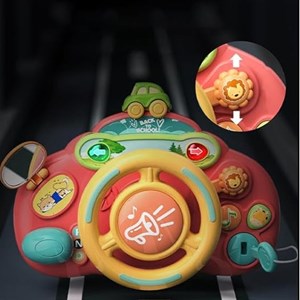 اسباب‌ بازی فرمان ماشین موزیکال رنگ قرمز مدل Music Steering Wheel Toy 201_اسباب بازی