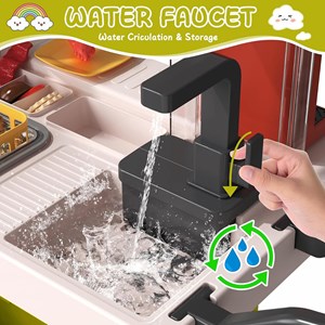 ست اسباب بازی آشپزخانه 88 تکه با بخار، سینک و صندوق فروش فست فود مدل Fast Food Shop 889_اسباب بازی
