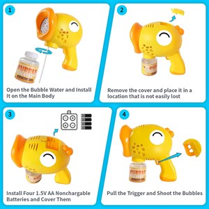 تفنگ اسباب بازی حباب ساز چراغ دار طرح اردک مدل Geometric Bubble Gun 6623_اسباب بازی