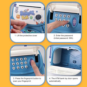 قلک مدل كوله پشتي رمزدار موزیکال طرح فضانورد School Bag Cash Box Musical_اسباب بازی