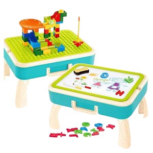 میز دو کاره خلاقیت لگو بازی و وایت برد 58 قطعه_اسباب بازی